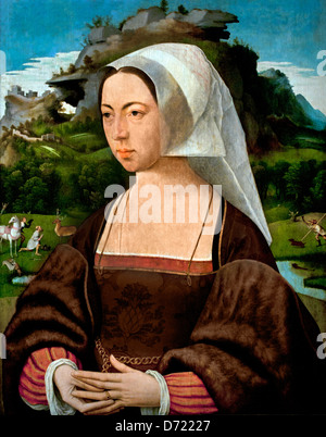 Ritratto di una donna sconosciuta, 1525 ,Jan Janz Mostaert, Haarlem 1474 -1555/56, Olandese, Paesi Bassi Foto Stock