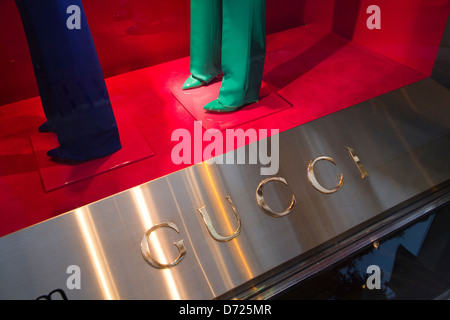 Gucci Vetrina negozio Roma Italia Foto Stock