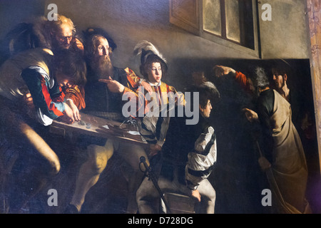 La Vocazione di San Matteo di Caravaggio in San Luigi dei Francesi (Chiesa di San Luigi dei Francesi) Foto Stock