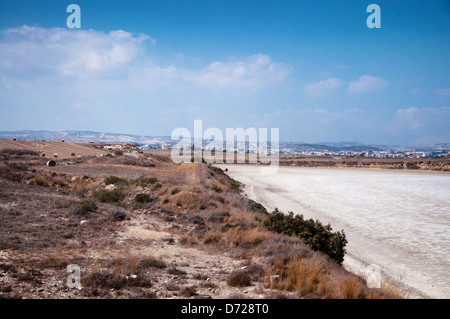 Salt Lake, fenomeno naturale nei pressi di Larnaca, Cipro Foto Stock