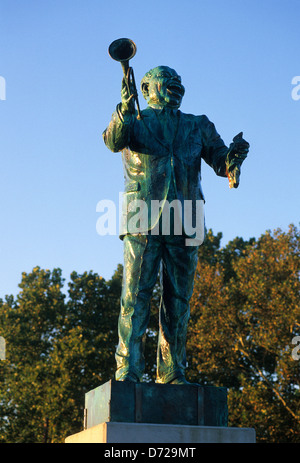 Elk283-1863v Louisiana, New Orleans French Quarter, Vieux Carre, statua di Louis Armstrong Foto Stock