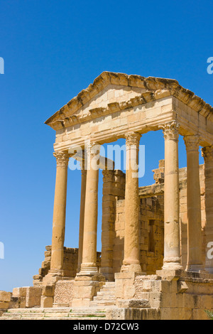 Le rovine romane, Capitol, Sbeitla, Tunisia Foto Stock