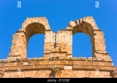 Anfiteatro romano, il terzo più grande al mondo, patrimonio mondiale dell UNESCO, El Jem, Tunisia Foto Stock