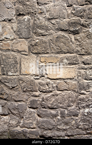 In prossimità di un vecchio e screpolata muro in pietra Foto Stock