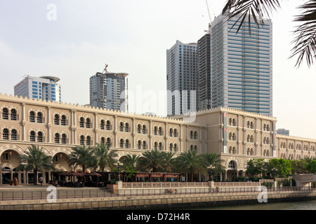 Al Qasbah Area in Sharjah Emirati Arabi Uniti, Emirati arabi uniti Foto Stock