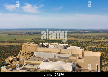 Borgo fortificato di Takrouna, Tunisia Foto Stock