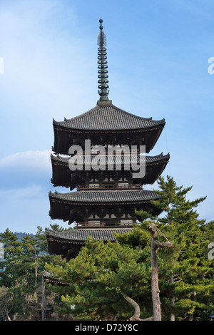 Cinque piani pagoda nel Tempio Kofukuji, Nara, Giappone Foto Stock