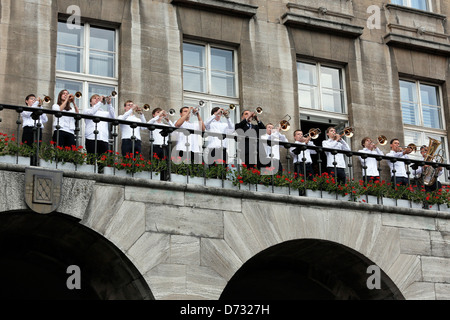 Bochum, Germania, cantare Giorno della canzone, Bochum il principale evento presso la piazza del Municipio Foto Stock