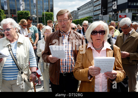 Bochum, Germania, cantare Giorno della canzone, Bochum il principale evento presso la piazza del Municipio Foto Stock
