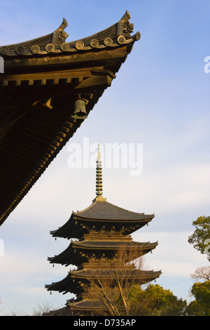 Pagoda nel Tempio Toji, Kyoto, Giappone Foto Stock