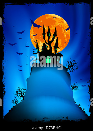 Immagine di Halloween con la vecchia magione Foto Stock