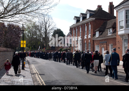 Shakespeare feste di compleanno Chiesa sfilano nella Città Vecchia, Stratford-upon-Avon, Regno Unito Foto Stock