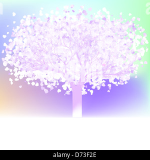 Amore stilizzato realizzato ad albero di cuori con spazio di copia Foto Stock