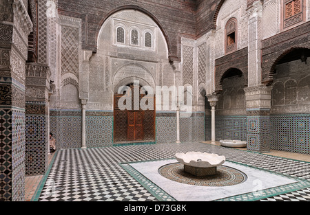 Al-Attarine Madrassa in Fez Marocco Foto Stock