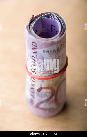 Un sacco di Scottish carta moneta. Foto Stock