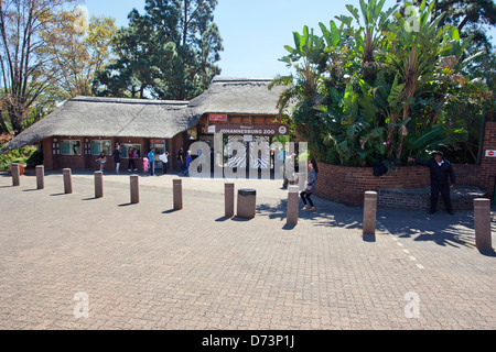 Ingresso al Joburg Zoo in Gauteng, Sud Africa Foto Stock