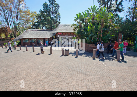 Ingresso al Joburg Zoo in Gauteng, Sud Africa Foto Stock