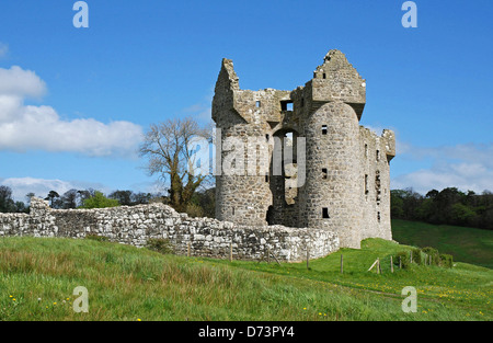 Il castello di Monea, 17il thC, secolo County Fermanagh, Irlanda del Nord Foto Stock