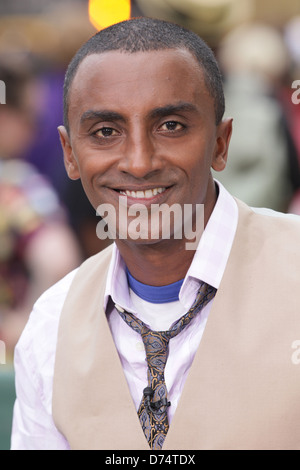 Lo Chef Marcus Samuelsson Taio Cruz esegue su ABC "Good Morning America" come parte del loro concerto estivo serie a Rumsey Foto Stock