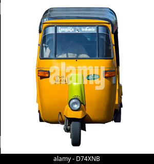 Close-up di un'auto rickshaw, Chennai, nello Stato del Tamil Nadu, India Foto Stock