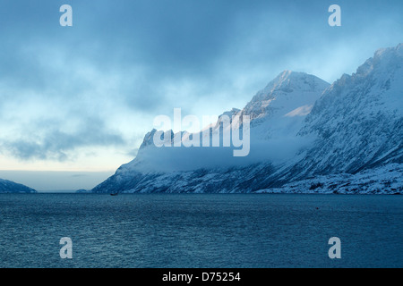 Inverno in Ersfjordbotn, Norvegia. Foto Stock