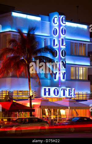 Hotel Colony, South Beach, Miami Beach, Florida USA Foto Stock