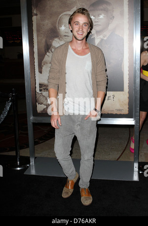 Tom Felton alla premiere di CBS film "La donna in nero' mostrato al Teatro pacifico al Grove di Los Angeles in California Foto Stock