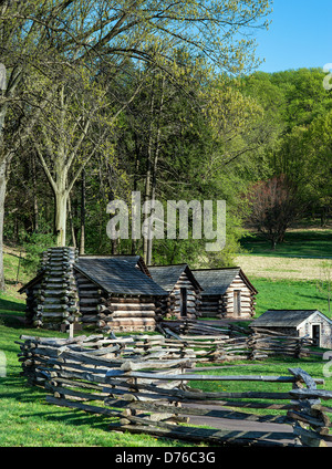 Cabine, Valley Forge National Historical Park, Pennsylvania, STATI UNITI D'AMERICA Foto Stock