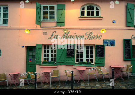 Esterno di La Maison ristorante Rose Montmartre Parigi Foto Stock