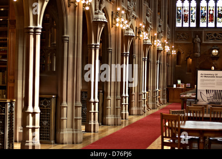 Vista interna di John Rylands Library di Manchester. Foto Stock