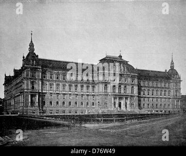 Autotype precoce del Palazzo di Giustizia di Vienna, Austria 1880 Foto Stock