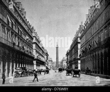 Uno dei primi mezzi toni, Rue Castiglione street, Parigi, Francia, 1880 Foto Stock