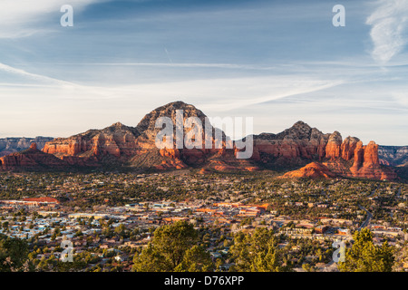 Vista dall'Aeroporto Mesa in Sedona al tramonto in Arizona, Stati Uniti d'America Foto Stock