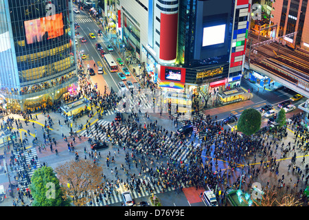 Incrocio di Shibuya di Tokyo, Giappone Foto Stock