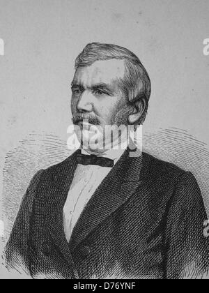 David Livingstone, 1813 - 1873, missionario scozzese e Africa explorer, storico xilografia, circa 1880 Foto Stock