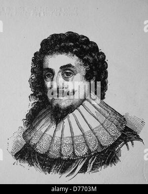Frederick V., 1596 - 1632, Elettore Palatino e Re di Boemia, xilografia dal 1880 Foto Stock