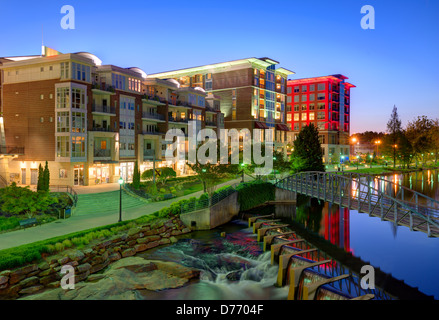 Il parco delle cascate di Greensville, South Carolina, STATI UNITI D'AMERICA Foto Stock