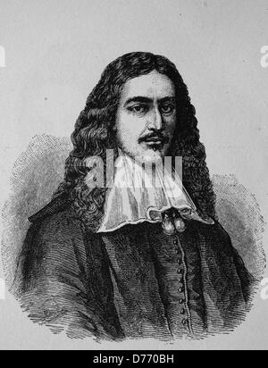 Johan de Witt, 1625 - 1672, consiglio pensionary di Olanda, xilografia dal 1880 Foto Stock