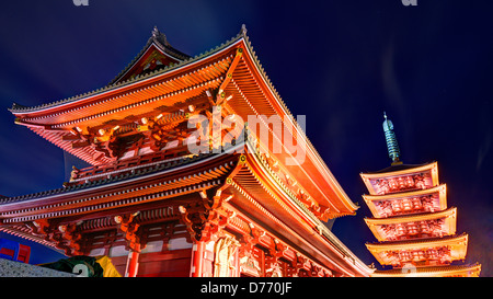 Il cancello di Tempio di Senso-ji di Asakusa, Tokyo, Giappone. Foto Stock