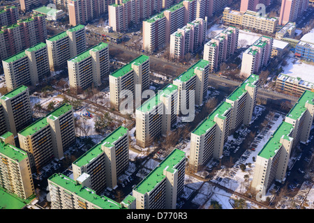 Alto edificio di appartamenti sul isola di Yeouido a Seul, Corea del Sud Foto Stock