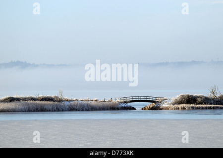 Glücksburg, Germania, il piccolo Noor di Br √ º cke in Holnis Foto Stock