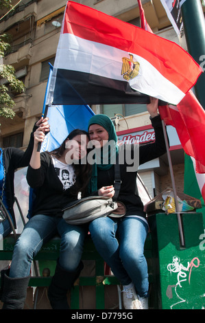 Le donne piazza Tahrir Cairo nel primo anniversario della Rivoluzione egiziana, 25 Gennaio 2012 Foto Stock