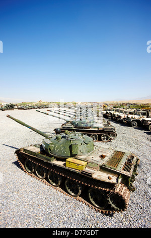 Afghanistan Pol-e Charkhi linea T-55 serbatoi Foto Stock