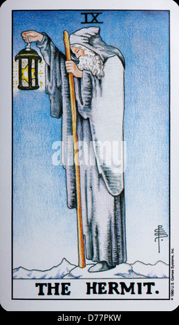 Carta dei tarocchi "l'Eremita" Foto Stock