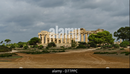 Tempio E (o di Hera tempio) - risalente alla fine della prima metà del V secolo a.c. in stile dorico. Foto Stock