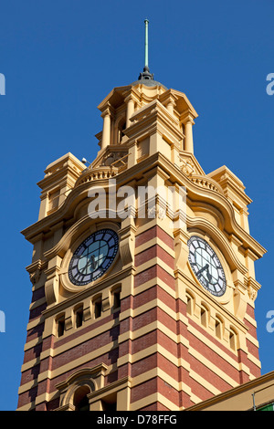 Torre di Flinders Street Stazione Ferroviaria, Melbourne, Victoria, Australia Foto Stock