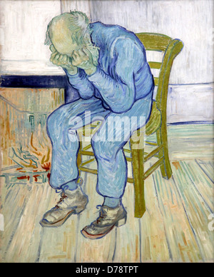 Sorrendo vecchio man.at eternity's gate.Saint Rémy.(1890) di Vincent van Gogh.