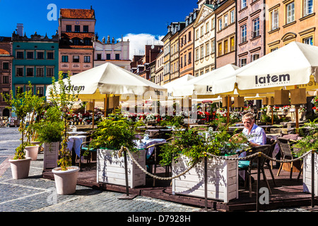 Estate a Stary Rynek, Old Town Market Place a Varsavia in Polonia. Foto Stock