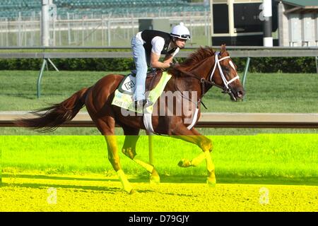 Louisville, Kentucky, Stati Uniti d'America. Il 1 maggio 2013. Allenamenti mattina - Goldencents (immagine di credito: credito: Sue Kawczynski/eclipse/ZUMAPRESS.com/Alamy Live News) Foto Stock