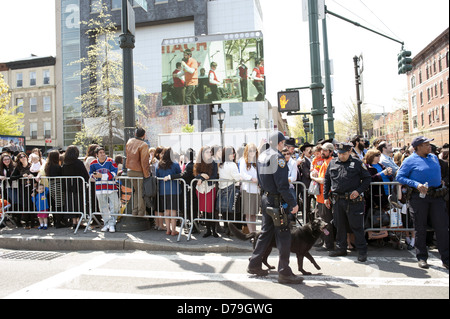 Sessantesimo annuale 'Grande sfilata' per il festival ebraico di lag B' Omer nel Crown Heights sezione di Brooklyn, 28 aprile 2013. Foto Stock